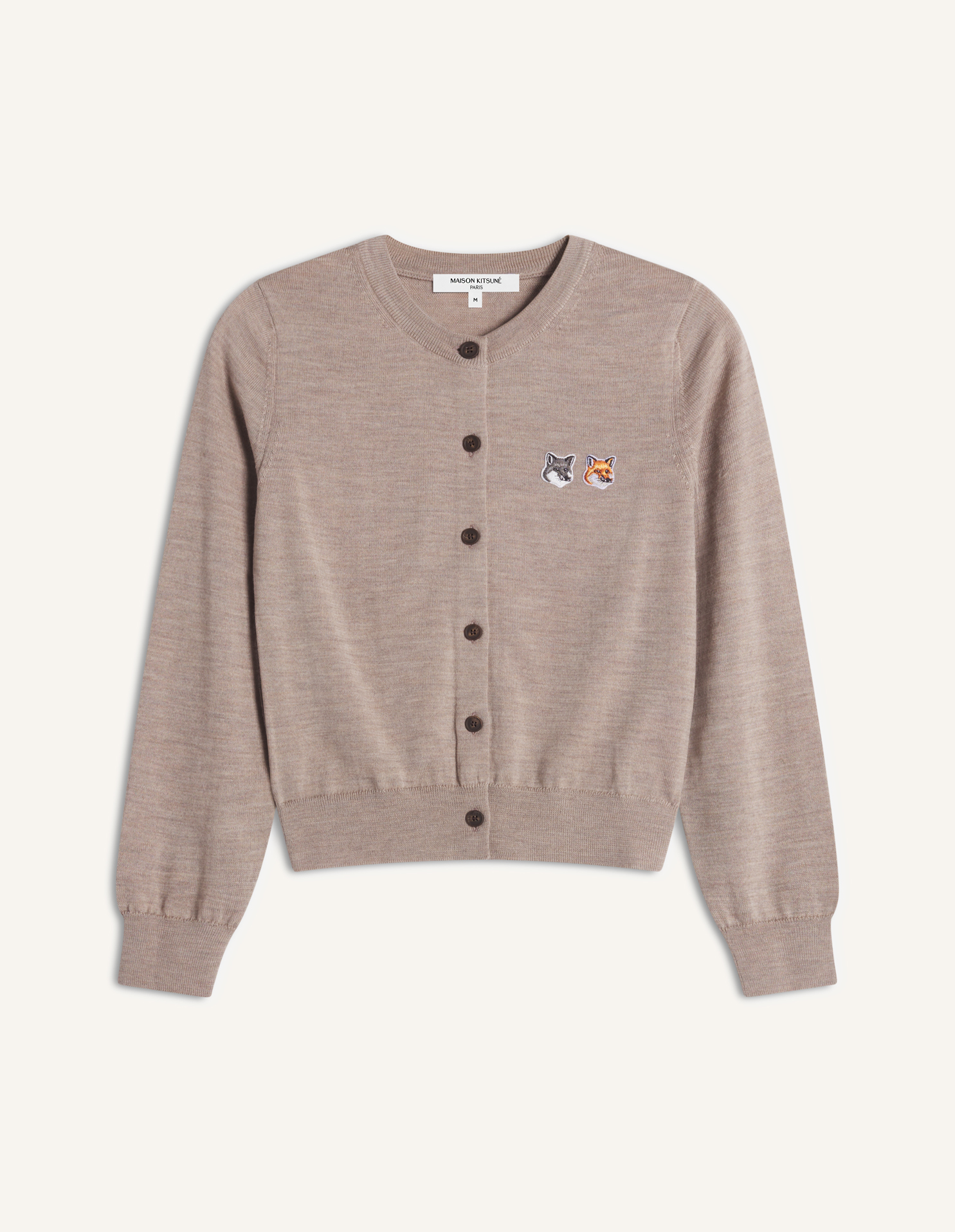 DOUBLE FOX HEAD MERINO REGULAR CARDIGAN