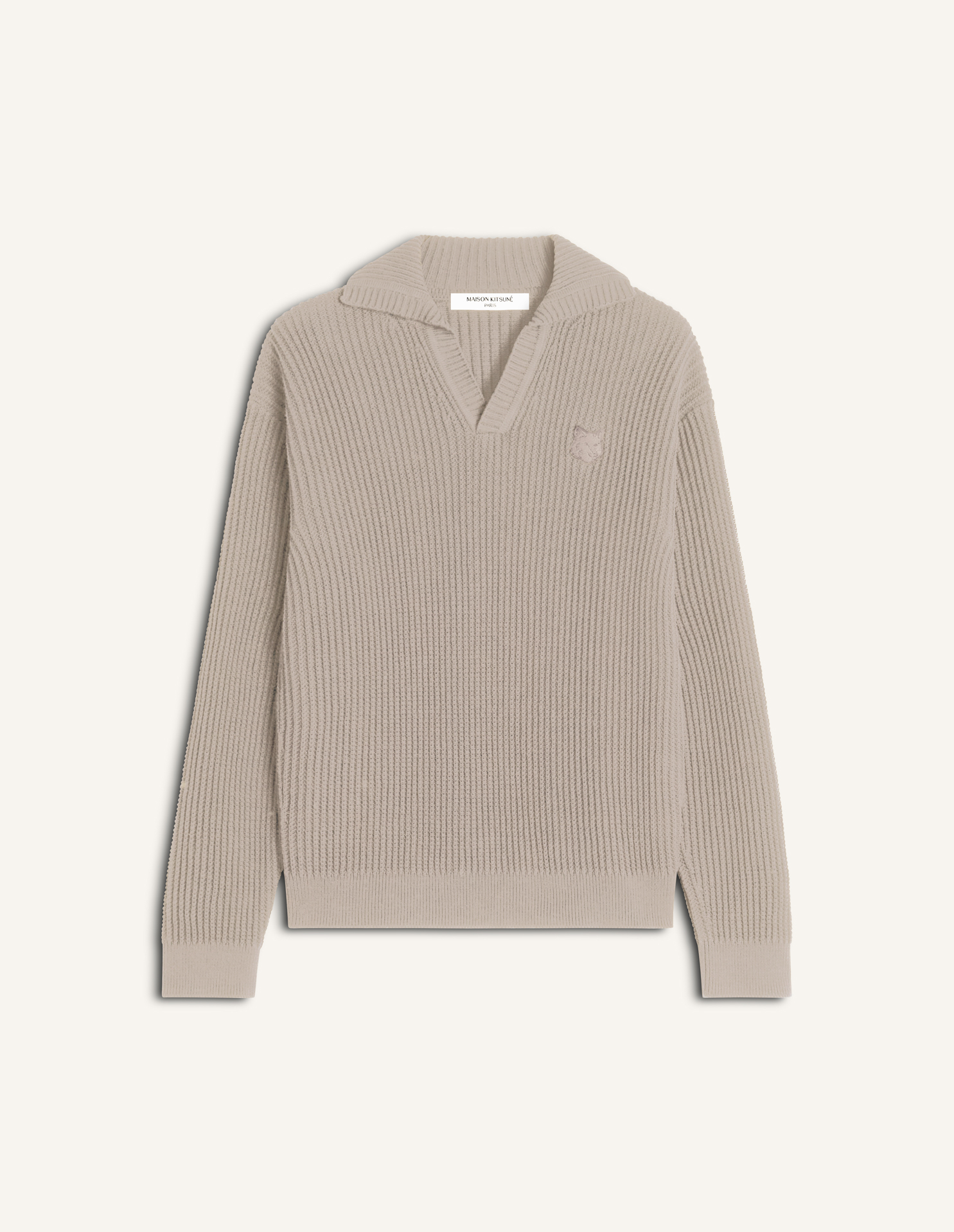 FOX HEAD COTTON RIBBED POLO JUMPER