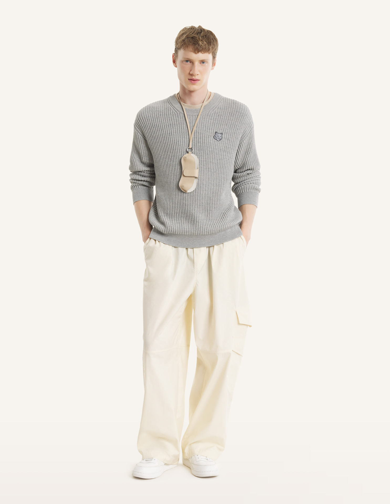 FOX HEAD COTTON RIBBED JUMPER
