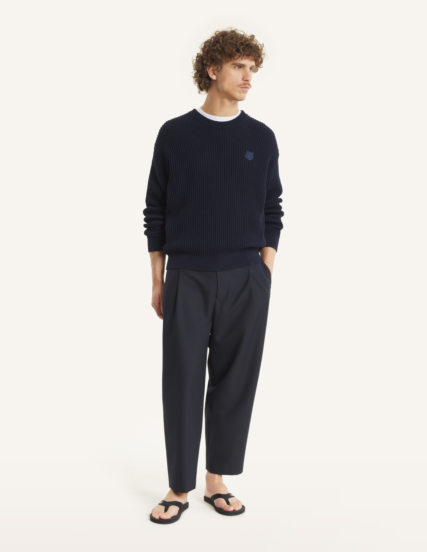 FOX HEAD COTTON RIBBED JUMPER
