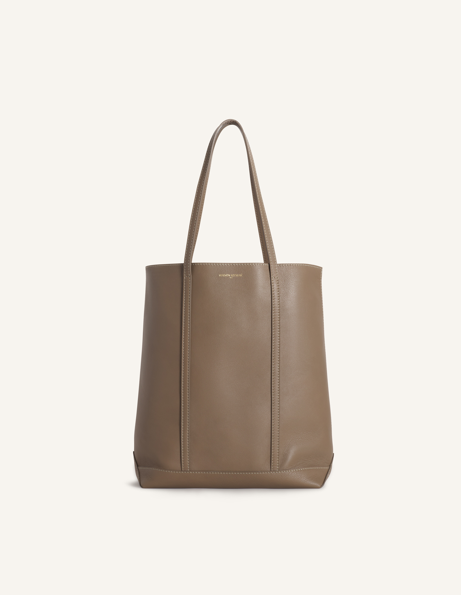 MAISON KITSUNE PARIS LEATHER TOTE