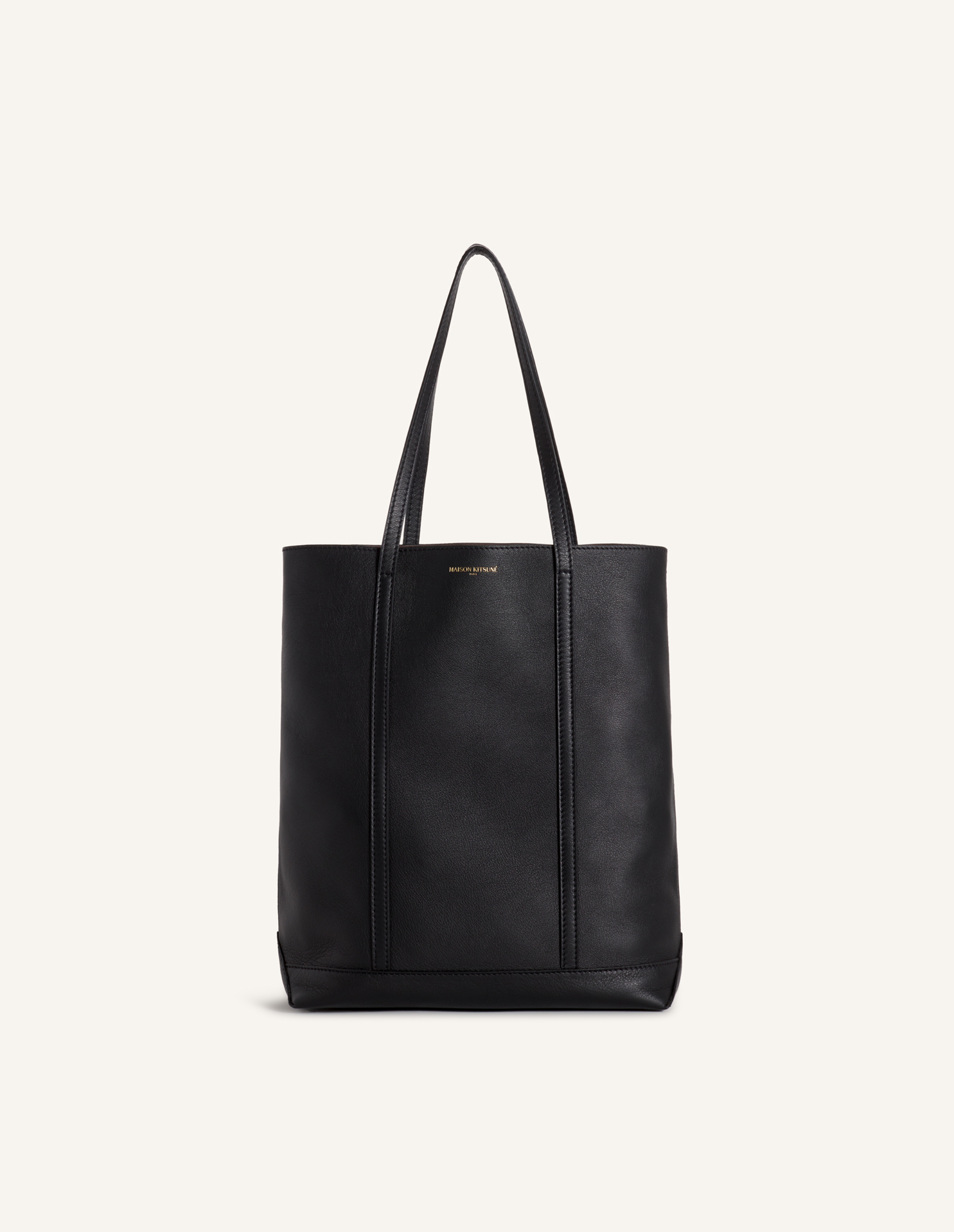 MAISON KITSUNE PARIS LEATHER TOTE