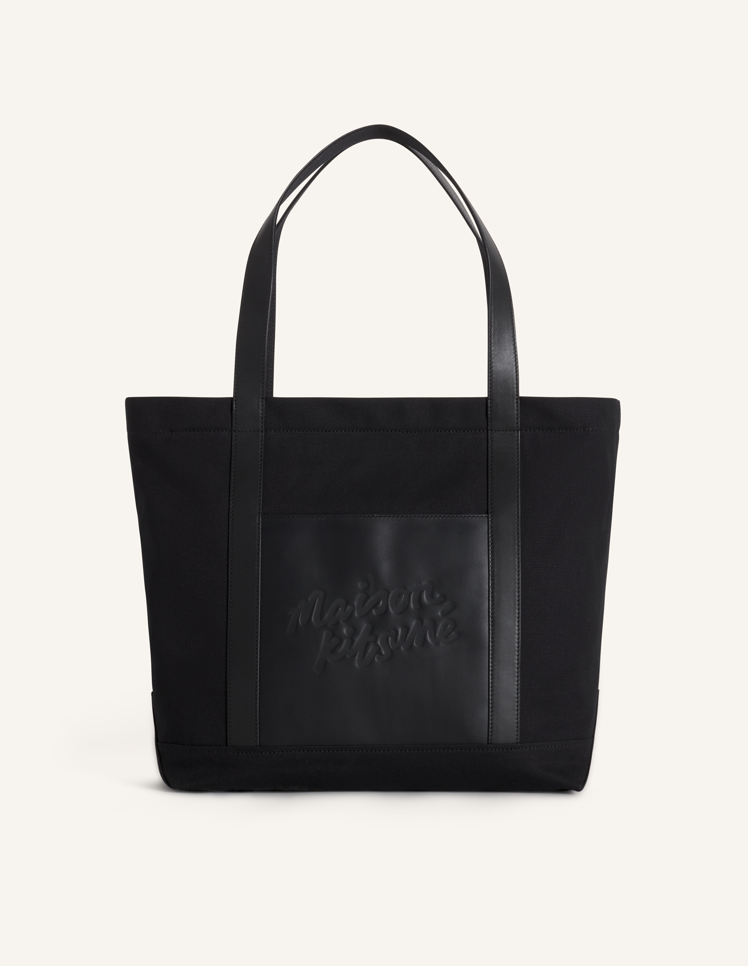 CANVAS AND LEATHER LARGE TOTE