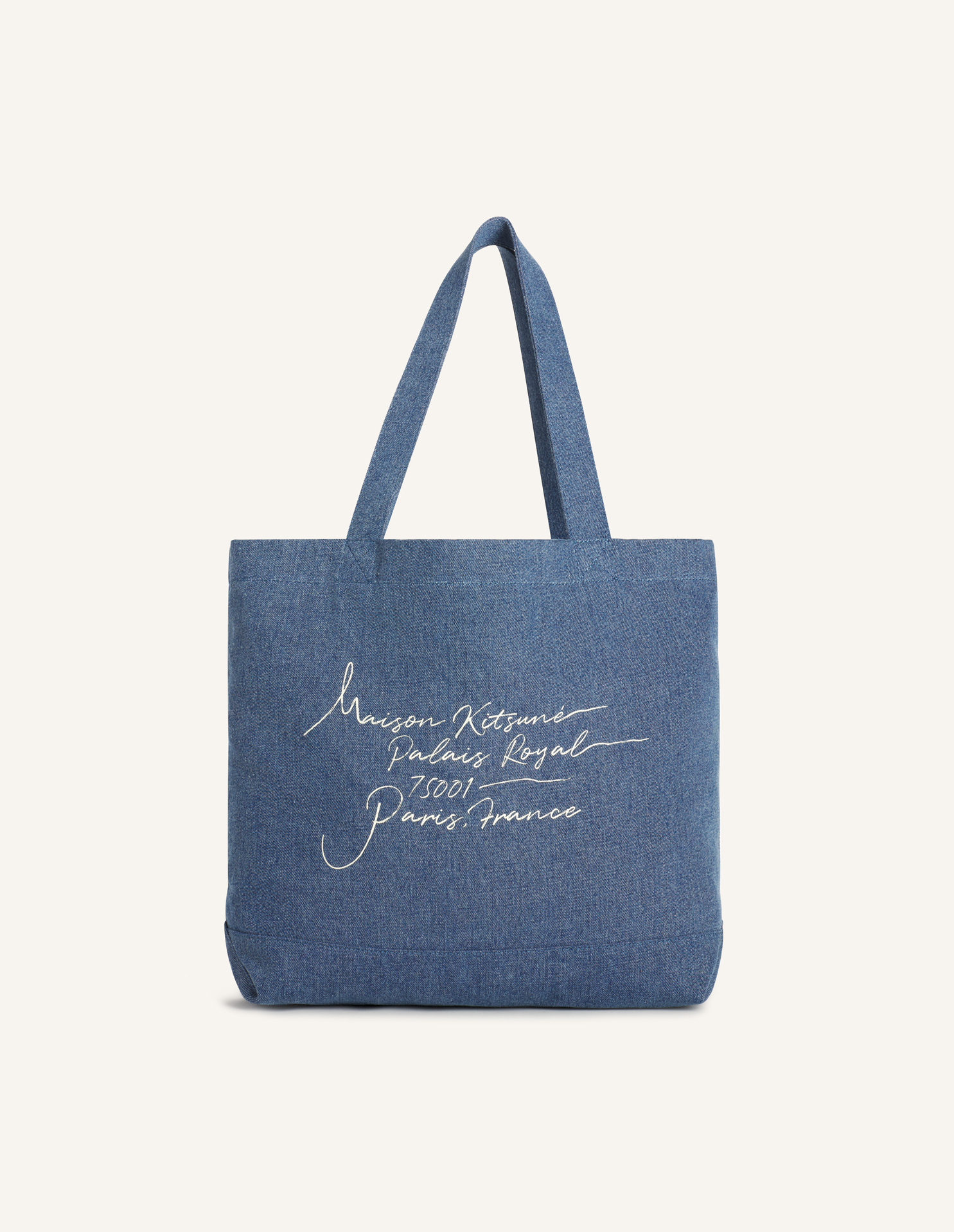 POETIC SCRIPT DENIM TOTE