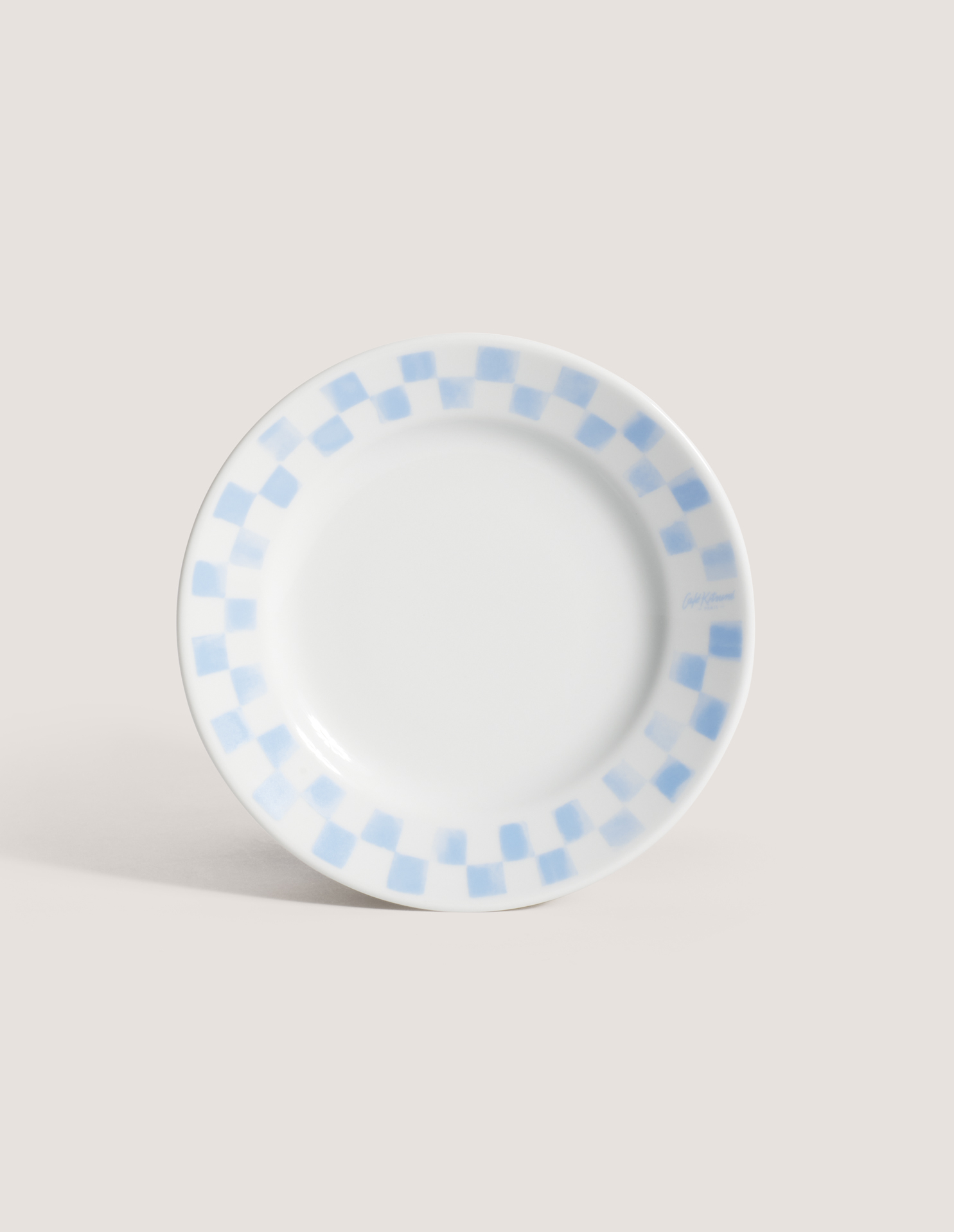 CHECKERBOARD PORCELAIN DESERT PLATE