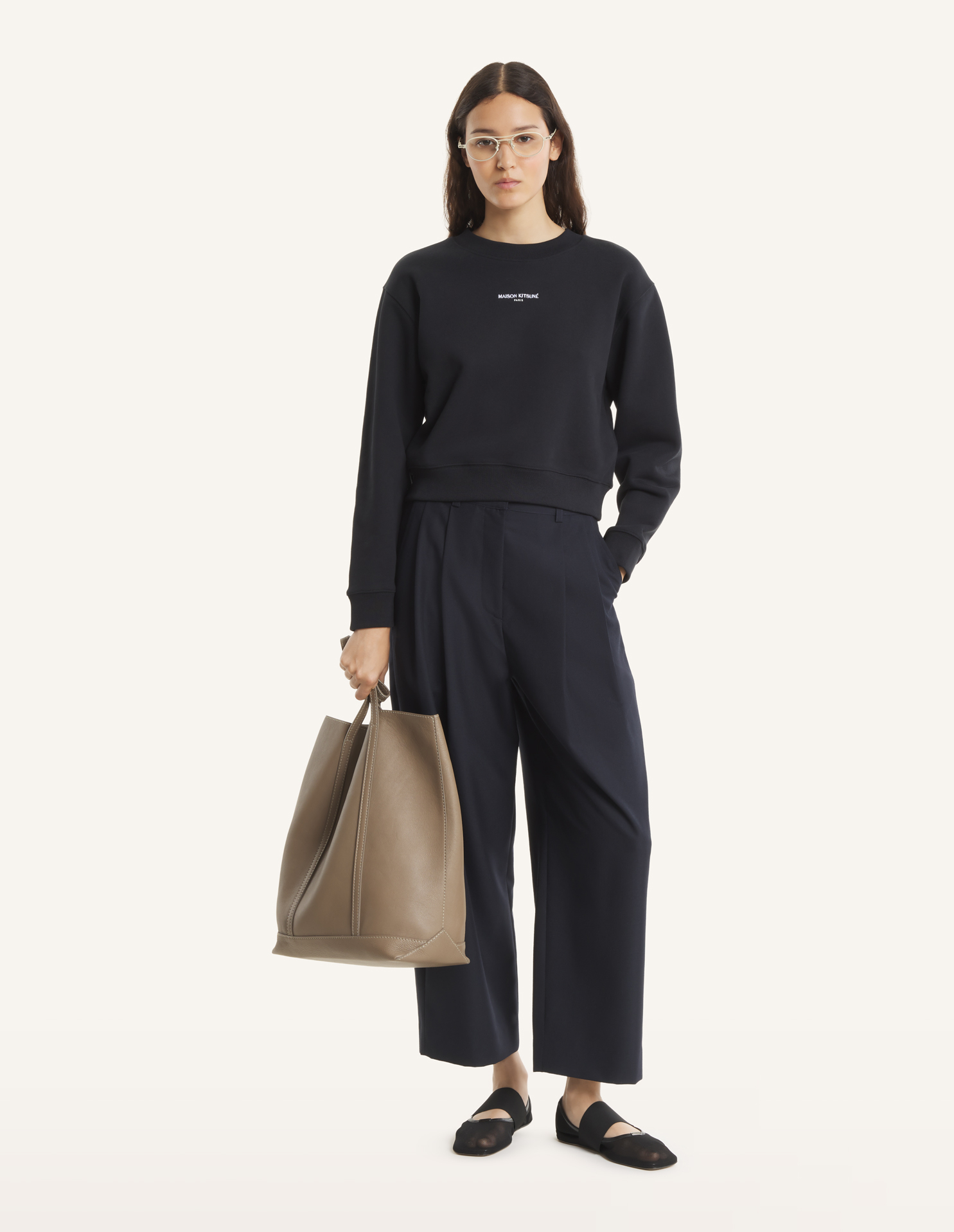 MAISON KITSUNE PARIS CROPPED SWEATSHIRT