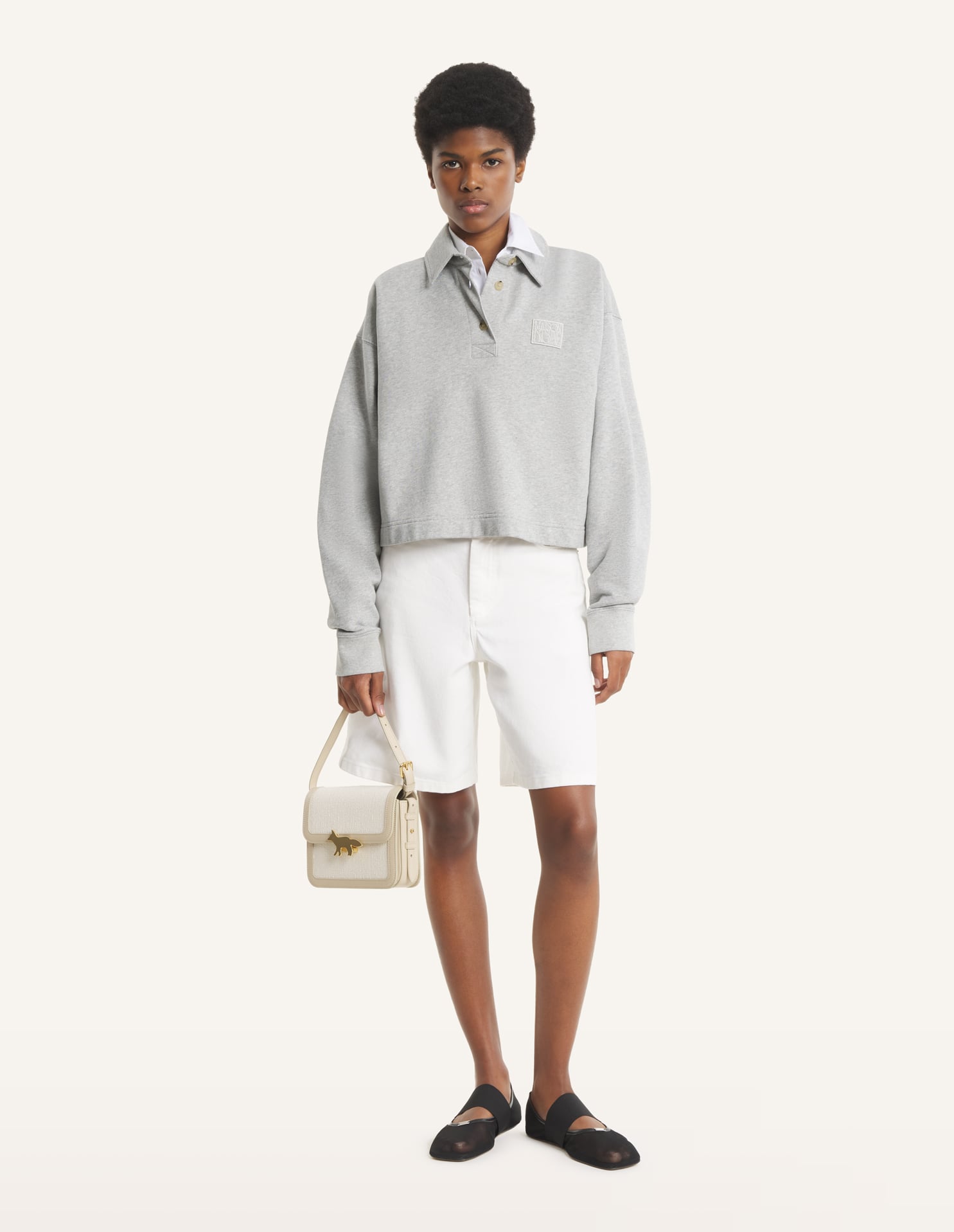 MAISON KITSUNE STAMP POLO SWEATSHIRT