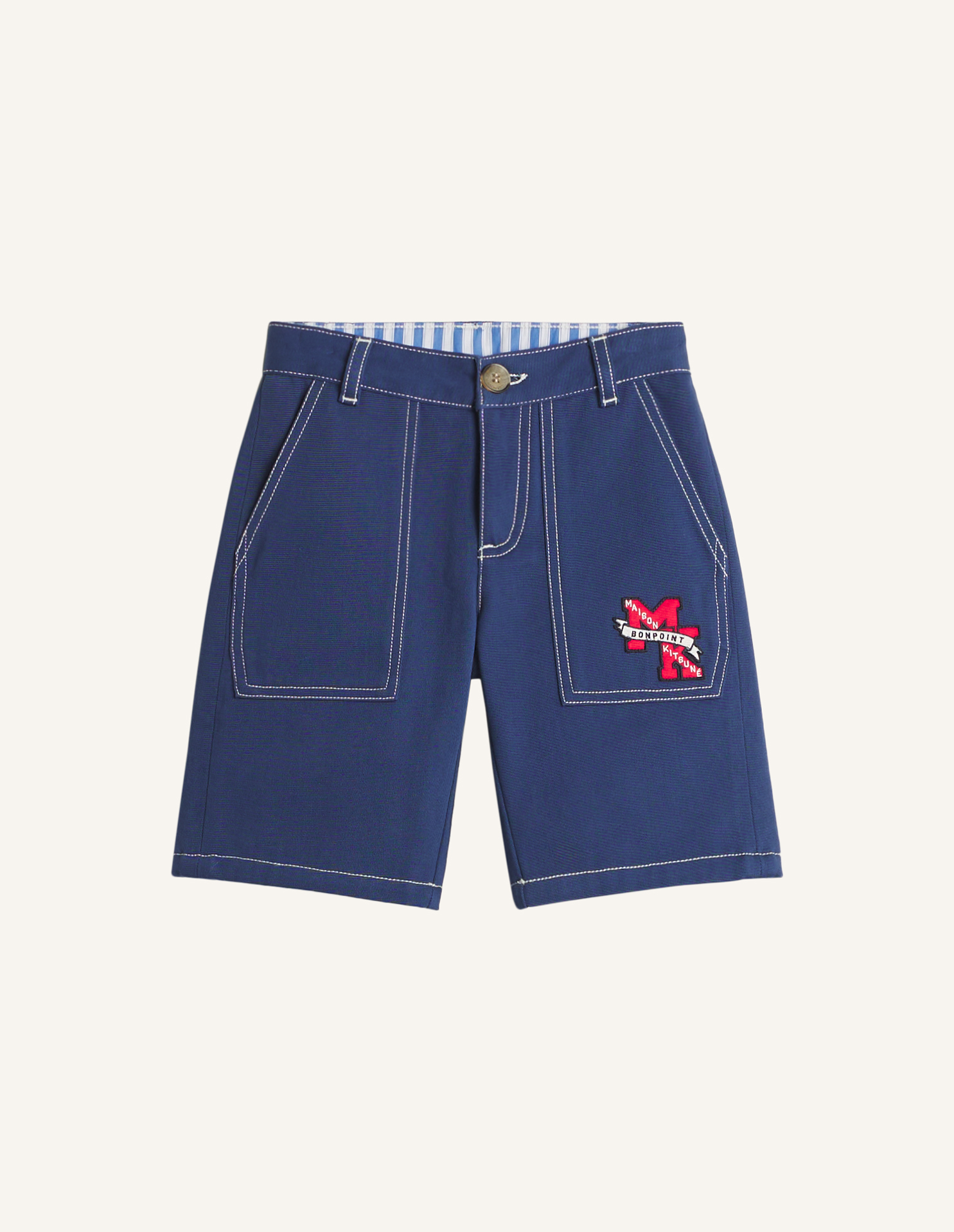 MAISON KITSUNE x BONPOINT ELZO GABARDINE WORKWEAR SHORTS