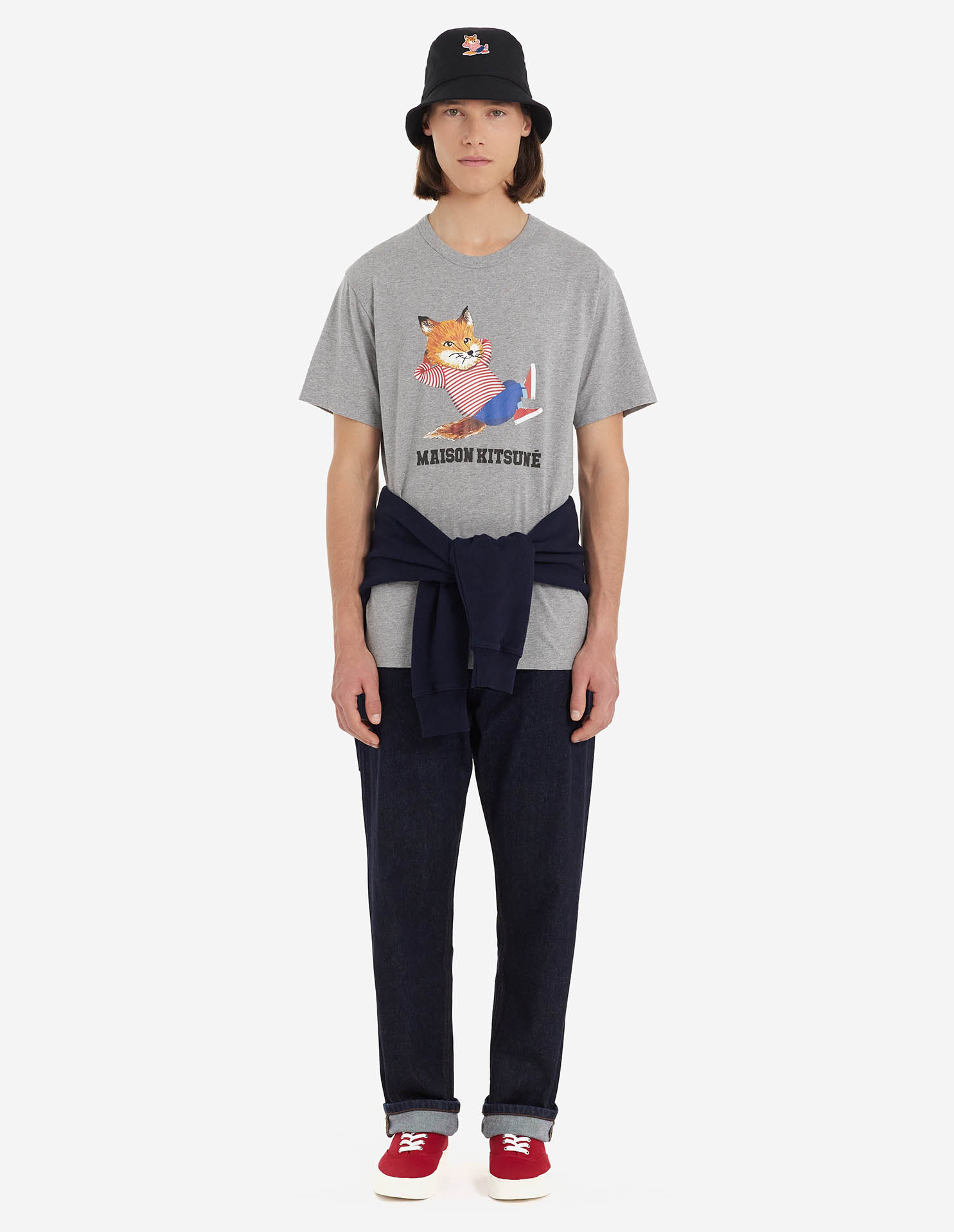 MAISON KITSUNE フレンチドレスドフォックスパッチクラシックTシャツ