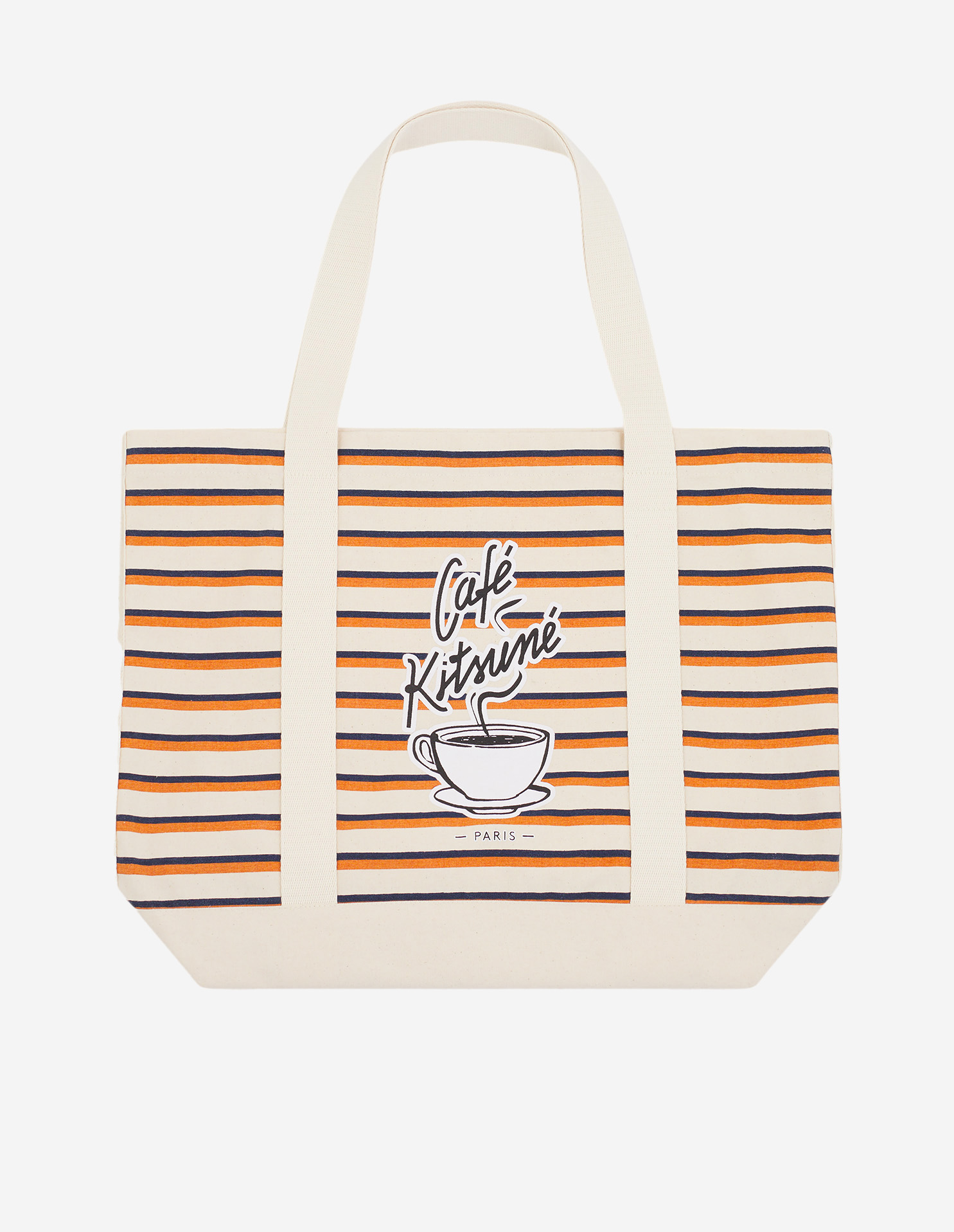 COFFEE CUP STRIPED SHOPPING BAG