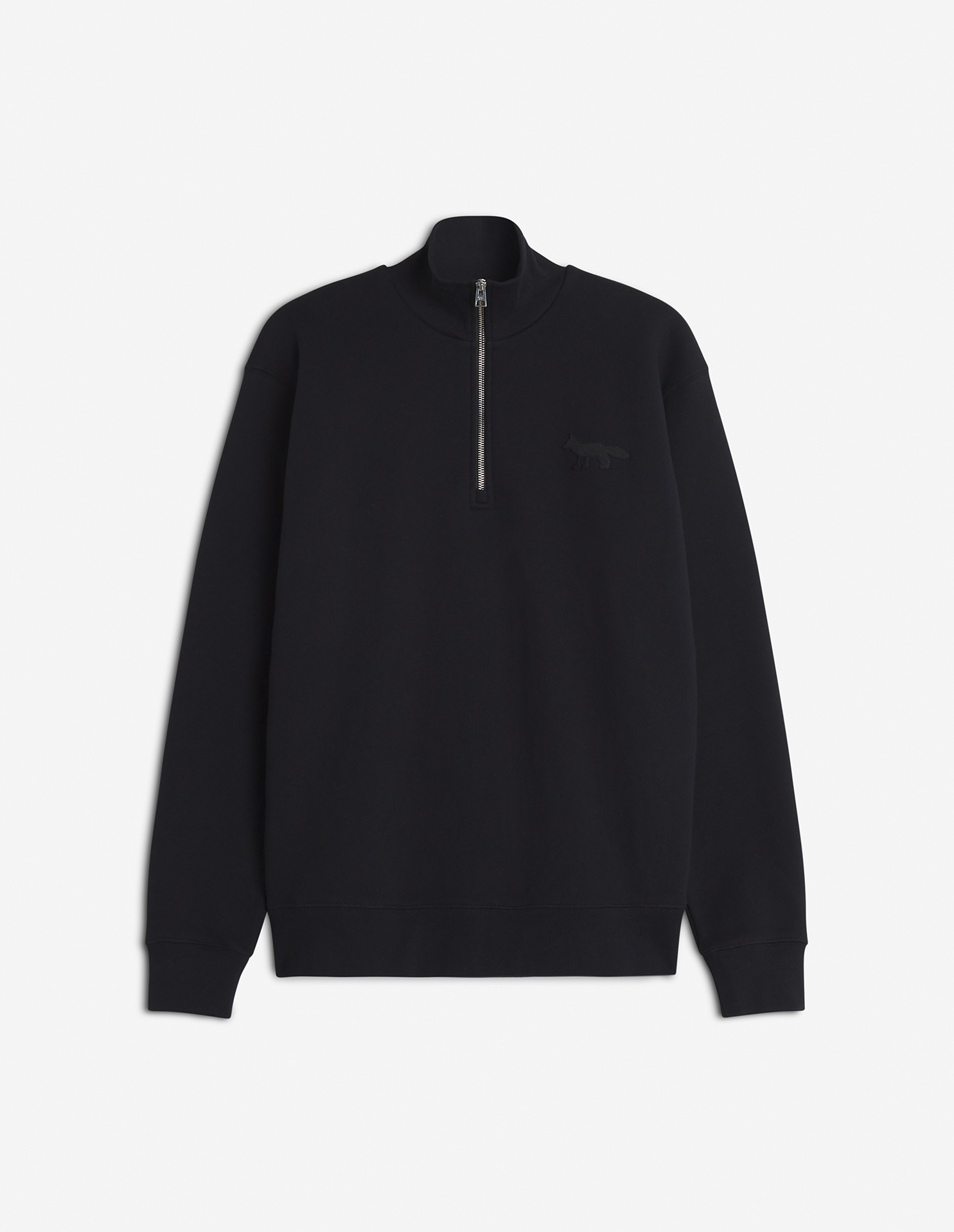 FESTIVE PROFILE FOX PATCH HALF ZIP SWEATSHIRT