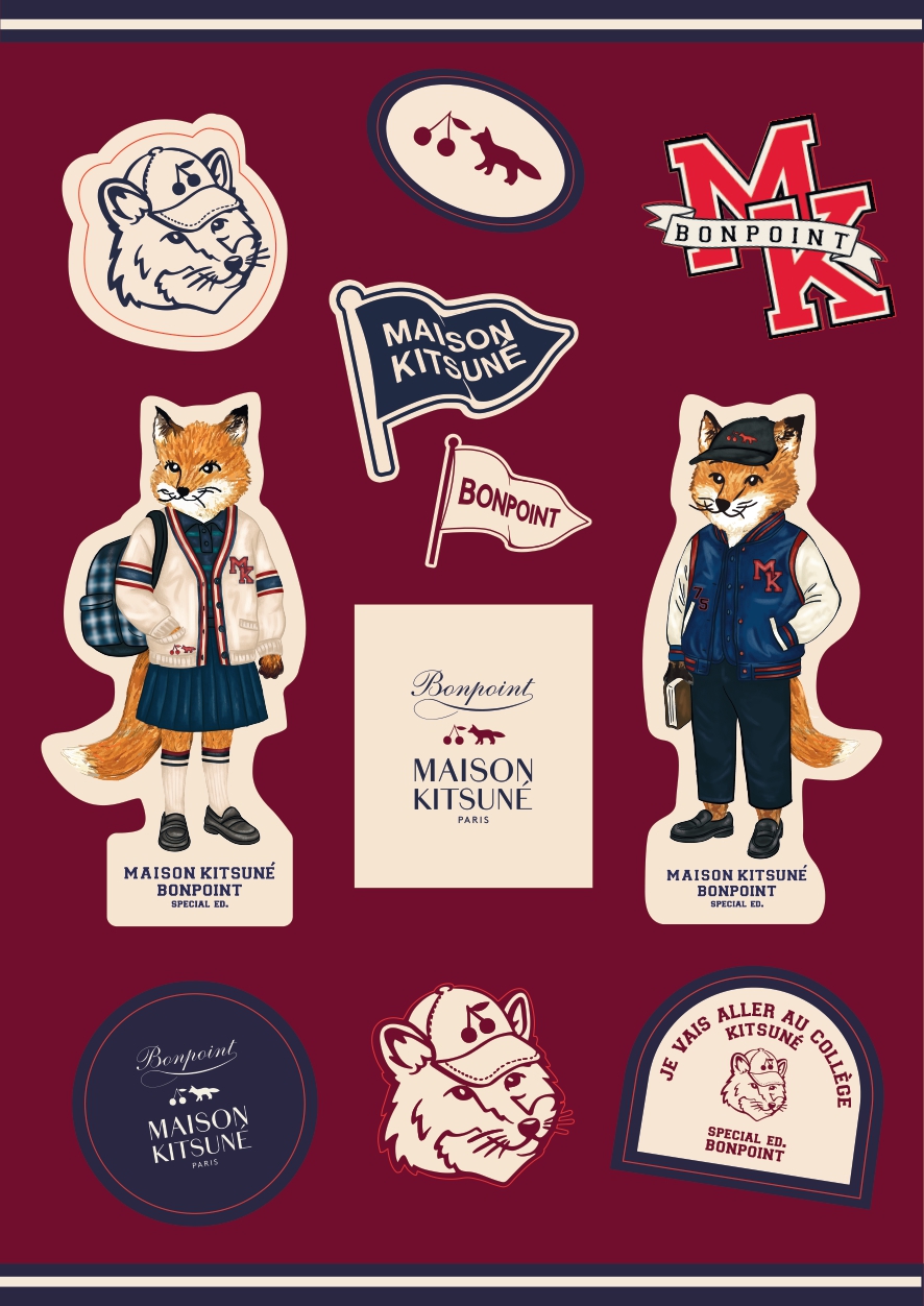 GWP STICKERS MAISON KITSUNE X BONPOINT